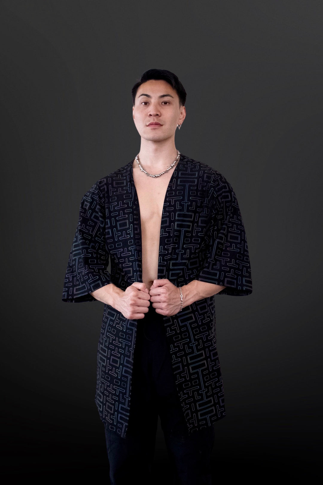 men's rave kimono, men's festival top, men's rave top, men's rave outfit, men's festival clothing