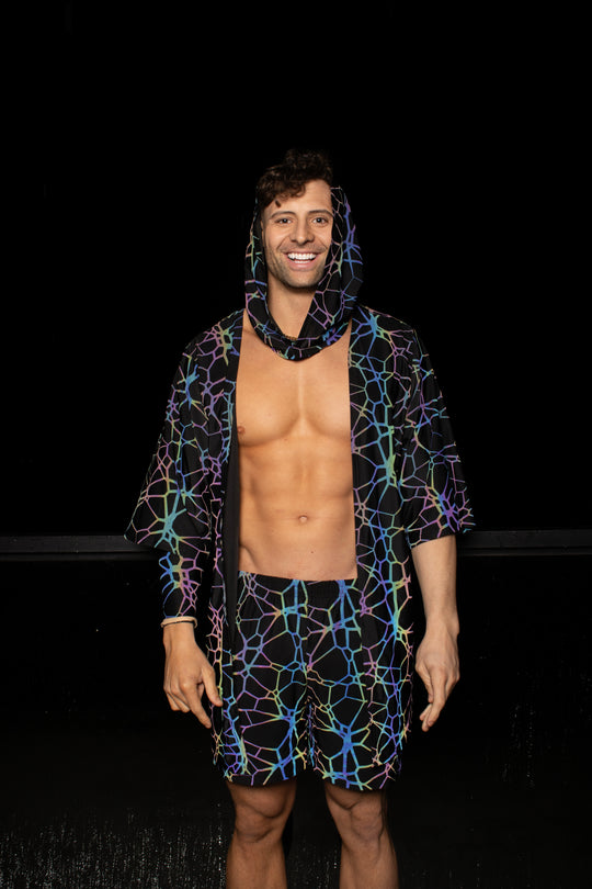 men's rave kimono, men's festival top, men's rave top, men's rave outfit, men's festival clothing