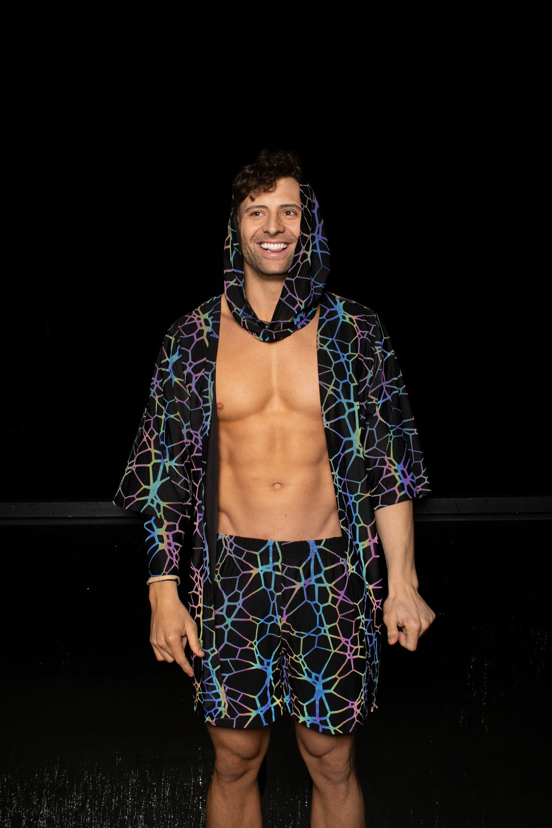 men's rave kimono, men's festival top, men's rave top, men's rave outfit, men's festival clothing