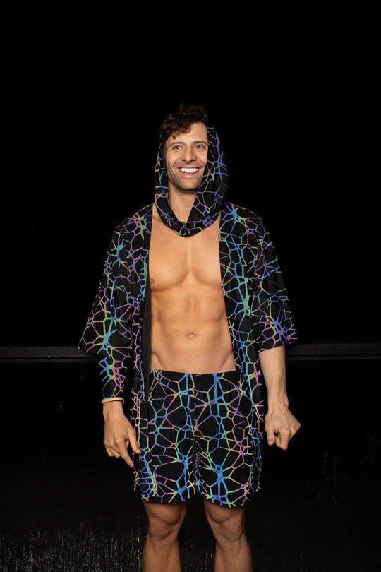 men's rave kimono, men's festival top, men's rave top, men's rave outfit, men's festival clothing