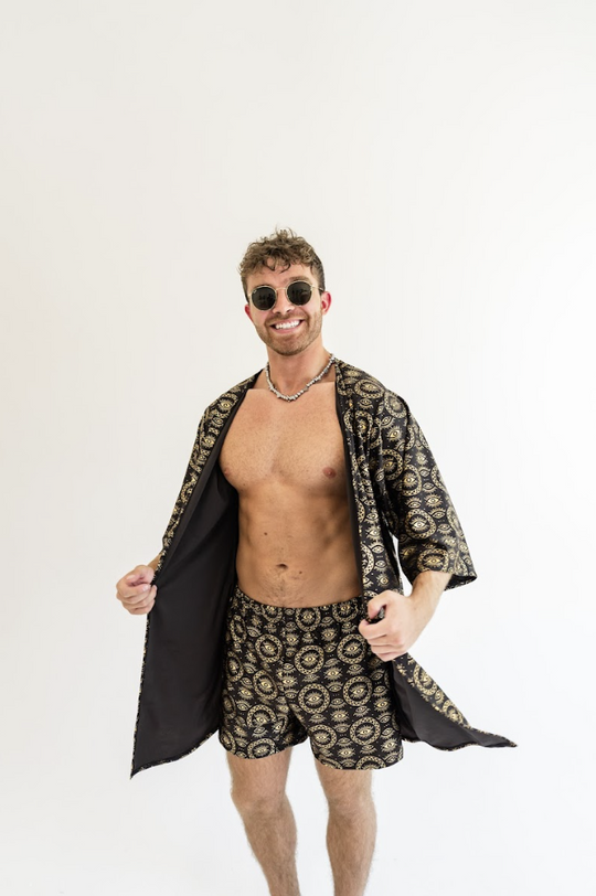 men's rave kimono, men's festival top, men's rave top, men's rave outfit, men's festival clothing