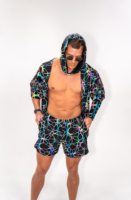 men's rave kimono, men's festival top, men's rave top, men's rave outfit, men's festival clothing